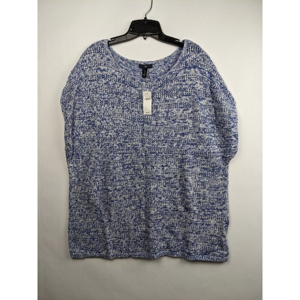 Gap Sweater Short Sleeve Blue Knit Women's Large NWT